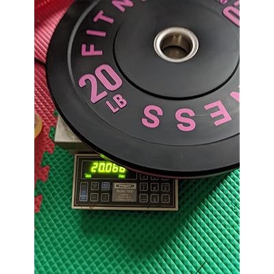 Photo 1 of Olympic Bumper Weight Plates 35LB Pair, High-Density Rubber Barbell Plates with 2-Inch Steel Insert, Color Coded, Low Bounce Noise Reduction, for Strength Training & Weightlifting (black and Pink)