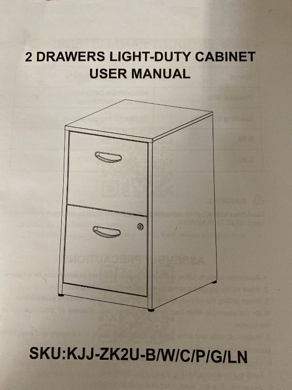 Photo 1 of Black Rolling File Cabinet with 2 Drawers & Lock, Home Office Mobile Filing Cabinet
