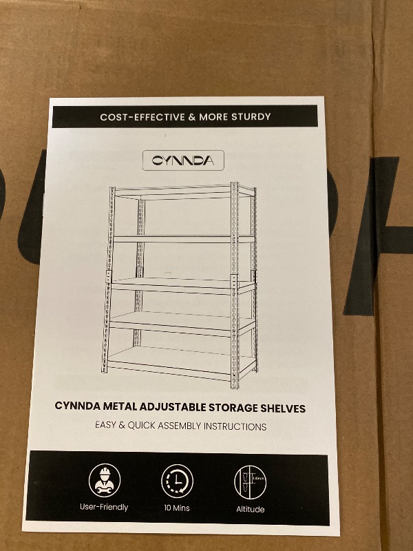 Photo 1 of MonsterRax Modular Garage Shelving - 5 Tier Storage Shelves, Tall Metal Rack Shelves for Storage, Heavy Duty Steel Shelf Organizer for Garage, Or Kitchen Pantry (White, 18" x 48" x 72")