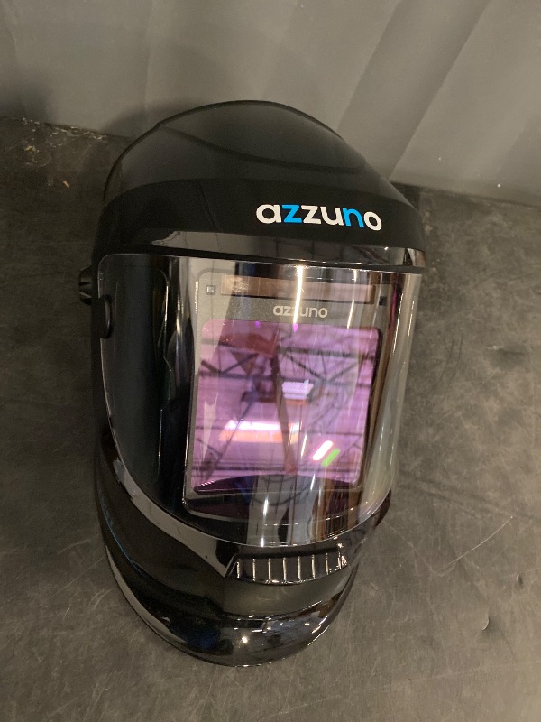 Photo 1 of AZZUNO Auto Darkening Welding Helmet, Large Viewing 3.94"×3.82" with Side View 1.97"× 3.82", Solar Powered Welding Hood Mask with Wide Shade 4/5-8/9-13 for TIG/MIG/Stick Weld/Cut/Grind