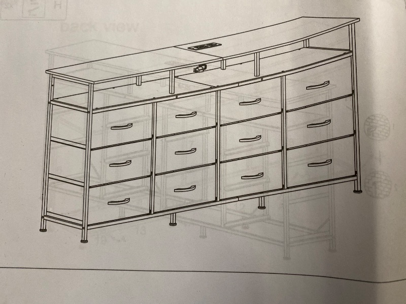 Photo 1 of 63 Inches Long Dresser TV Stand with 12 Drawer for Bedroom - Chest of Drawers with Open Shelves