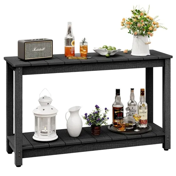 Photo 1 of Outdoor Console Table, 37'' Weather Resistant HIPS Patio Side Table