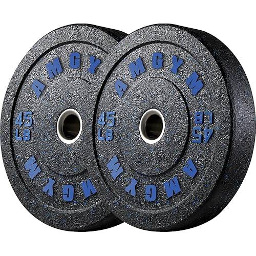 Photo 1 of  A pair of AMGYM 45 lb bumper plates designed for Olympic weightlifting