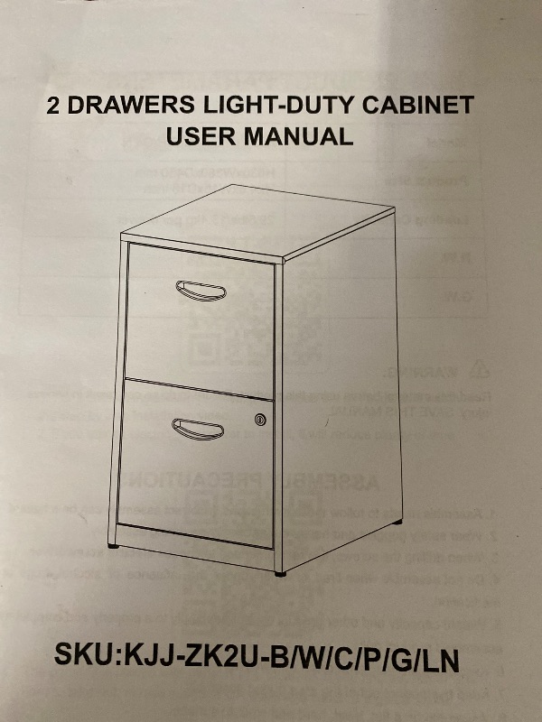 Photo 1 of Black Rolling File Cabinet with 2 Drawers & Lock, Home Office Mobile Filing Cabinet