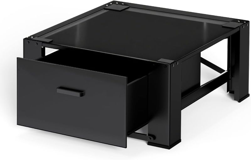 Photo 1 of Washer and Dryer Stand - 28" Laundry Pedestals for Washer and Dryer,Top with Panel, Steel Washing Machine Pedestal Raiser, 14.2 Inches Height Elevation Black