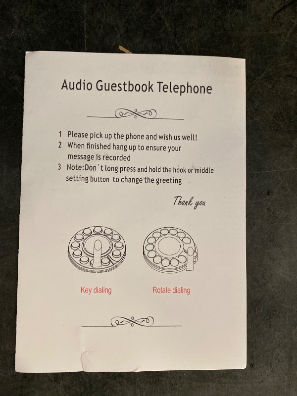 Photo 1 of Audio Guest Book Wedding Phone, Record Customized Audio Message with Guest Book Retro Phone Audio GuestBook for Wedding Birthday Party Confession, White