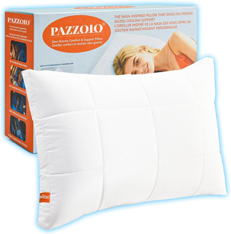Photo 1 of Cooling Adjustable Pillow for Side Sleepers, Luxury Standard Size Bed Pillow with Best Customizable Height, Hotel Collection Soft Firm Support for Back, Stomach or Side Sleepers-Home Gifts