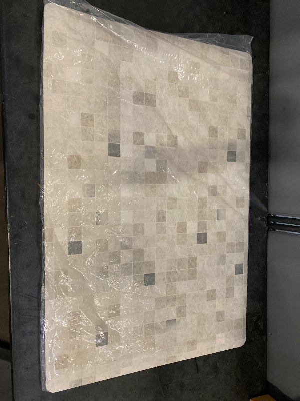 Photo 1 of 24"x36" LUMI Ultra Thin Bath Mat, Super Absorbent Quick Dry Bathroom Rugs, Non-Slip Bathroom Mats, Marble Bathmats Fit Under Door, Bathtub, Sink, Shower Room, 24"x44", Beige Checkered