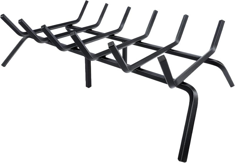 Photo 1 of Fireplace Grate,Fireplace Log Holder,21 inch Heavy Duty Solid Cast Iron FIrewood Log Burning Rack for Inside The Fireplace Accessories Outood Fire Pit Kindling Fireplace Tools
