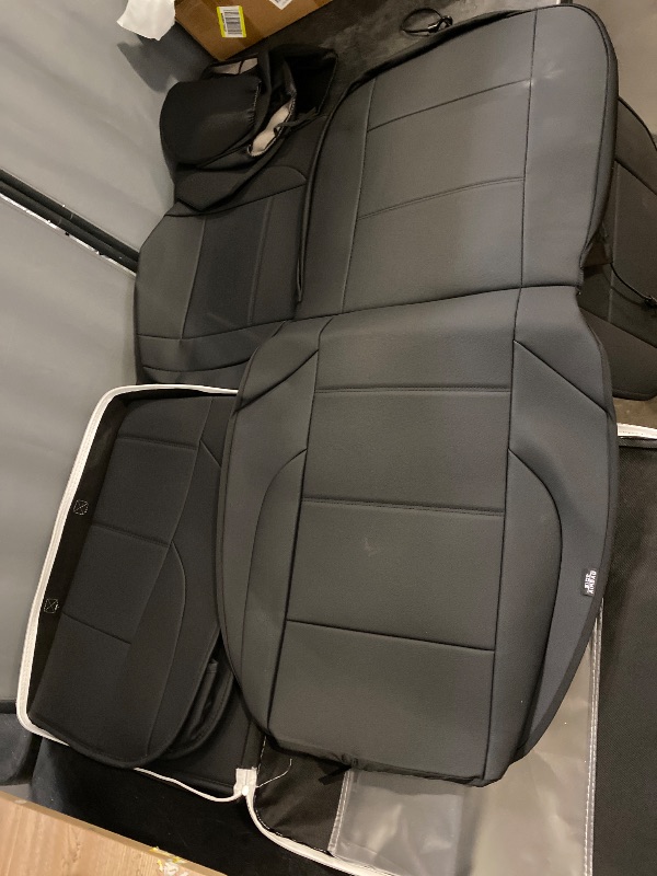 Photo 1 of GIANT PANDA Full Set Seat Covers for Toyota RAV4, Corolla (2013-2026, Not Hybrid), Camry, Prius (2010-2026),Corolla Cross, 60/40 Split Rear & Front Protector, Faux Leather(Black)
