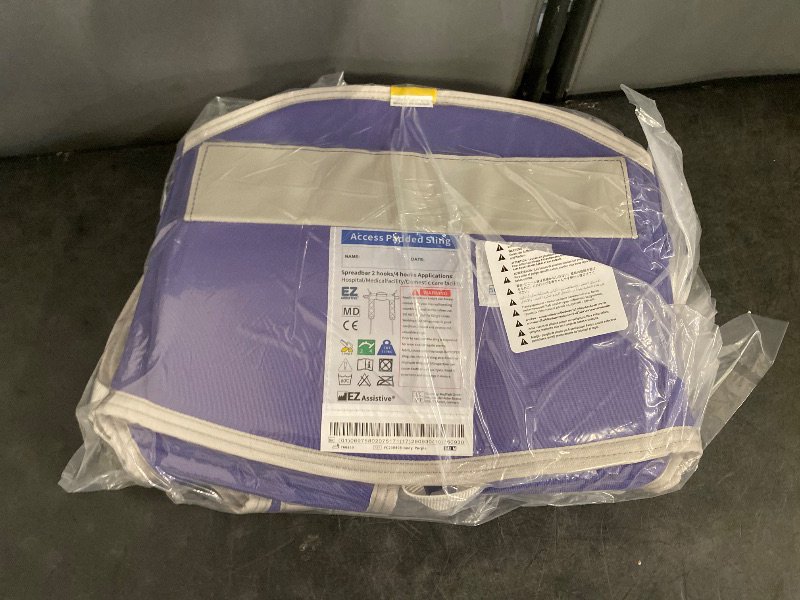 Photo 1 of EZ Assistive Patient Lift Sling, Medical Commode Patient Lift Aid Transfer Sling for Elderly, Patient Lifts for Home use,Divided Toileting Sling, 500lbs (Medium-Purple with Head Support)