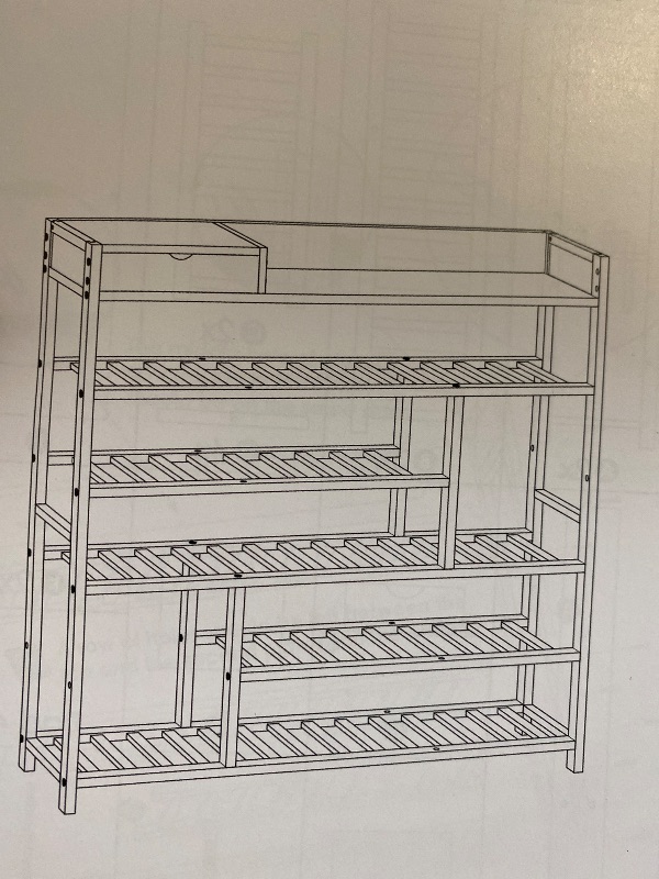 Photo 1 of Bamworld Shoe Rack for front door entrance Bamboo Shoe Organizer with Storage Box Free Standing shoe cabinet Shoe Storage Shelf for entryway, Closet and Doorway
