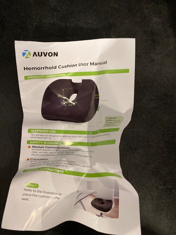 Photo 1 of AUVON Innovative Donut Pillow Hemorrhoids Scientific Center Hole and Tailbone Cutout, Orthopedic Pain Relief Donut Seat Cushion for Coccyx, Sciatica, Postpartum Pregnancy, After Surgery Sitting Relief