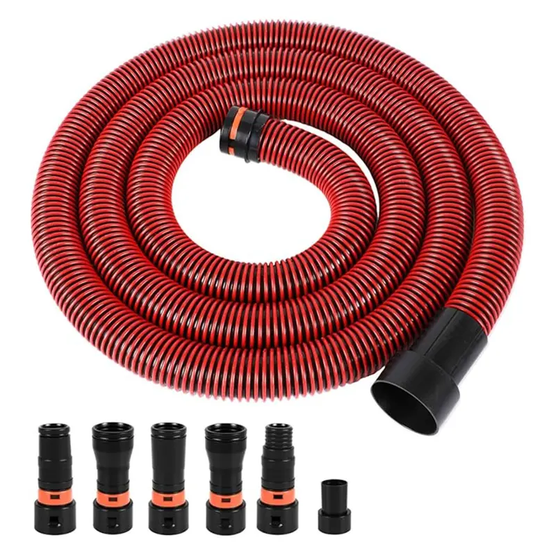 Photo 1 of 11FT 4" Shop Vac Hose with 6 Adapter Attachments,Fits 1-1/4" Vacuum Cleaner Hose,Multi-Size Fittings 0.9" to 1-3/4",Universal Shop Vac Accessories (Please Confirm Hose Size Compatibility)