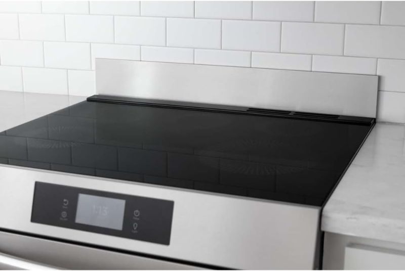 Photo 1 of Frigidaire  Front Control Freestanding Range Universal Backguard, Stainless Steel Backsplash Guard