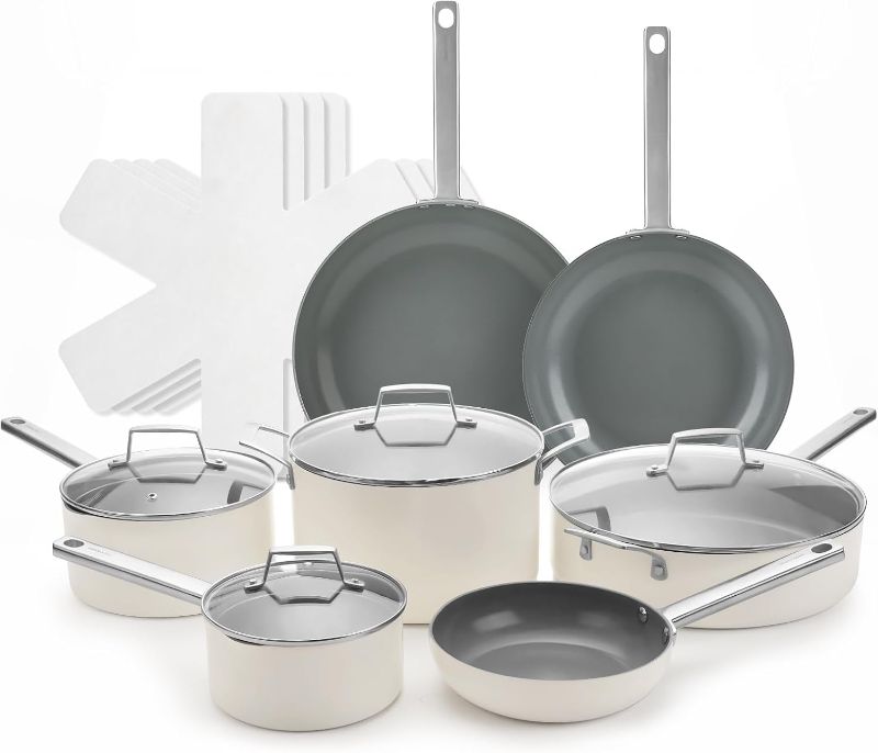 Photo 1 of ChefRobot Nonstick Ceramic Cookware Set Healthy Pots And Pans Set Induction Kitchen Cookware sets Non Toxic Pots And Pan Set,PFOA ? PTFE Free (12 Pcs-Cookware Sets)