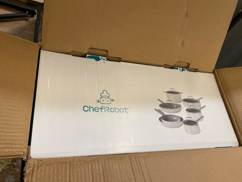Photo 1 of ChefRobot Nonstick Ceramic Cookware Set Healthy Pots And Pans Set Induction Kitchen Cookware sets Non Toxic Pots And Pan Set,PFOA ? PTFE Free (12 Pcs-Cookware Sets)