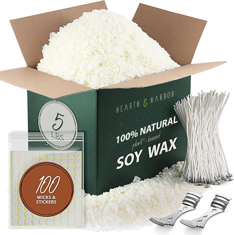 Photo 1 of 100% Natural Soy Candle Wax for Candle Making, 10 lbs Natural Candles Making Supplies, Beeswax-Free, Paraffin-Free, Pure Soy Wax Flakes Perfect for Candles, Tealights and Melts