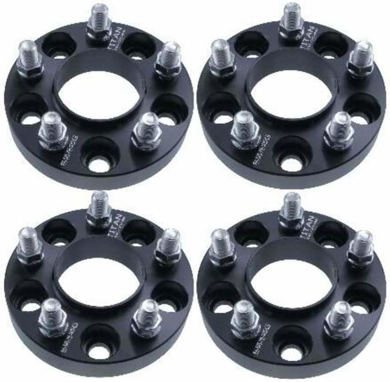 Photo 1 of 1.25 Inch Hub Centric Wheel Spacer Compatible with Jeep Wrangler, Cherokee & Liberty - 5x4.5 (5x114.3) Bolt Pattern, 71.5mm Hub Bore, 1/2x20 Studs, 32mm, 6061-T6 Aluminum, Black - Set of 4