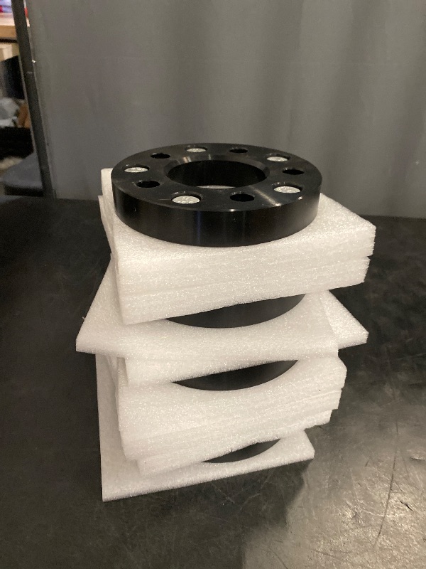 Photo 1 of 1.25 Inch Hub Centric Wheel Spacer Compatible with Jeep Wrangler, Cherokee & Liberty - 5x4.5 (5x114.3) Bolt Pattern, 71.5mm Hub Bore, 1/2x20 Studs, 32mm, 6061-T6 Aluminum, Black - Set of 4