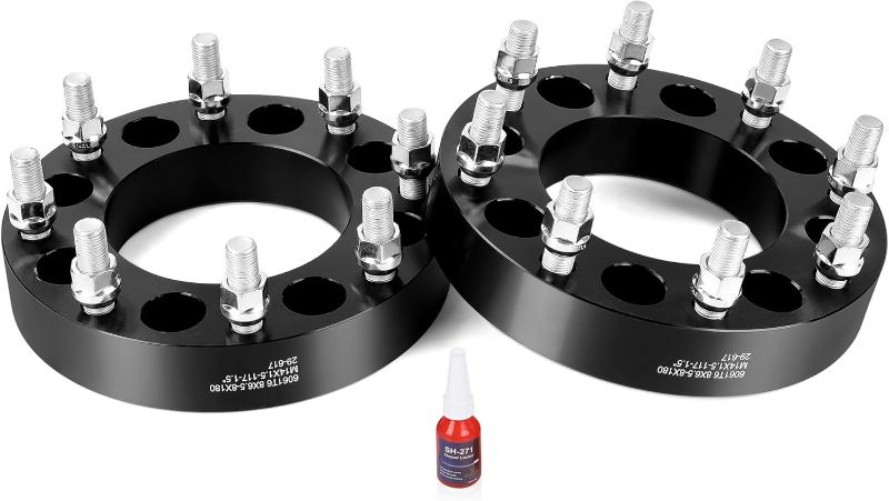 Photo 1 of 8x6.5 to 8x180 Wheel Adapters for 1999-2010 Silverado Sierra 2500 3500 Yukon XL Savana, 2 PCS 1.5 inch 8x165.1mm to 8x180mm Wheel Adapter with M14x1.5 Studs & 117mm Center Bore