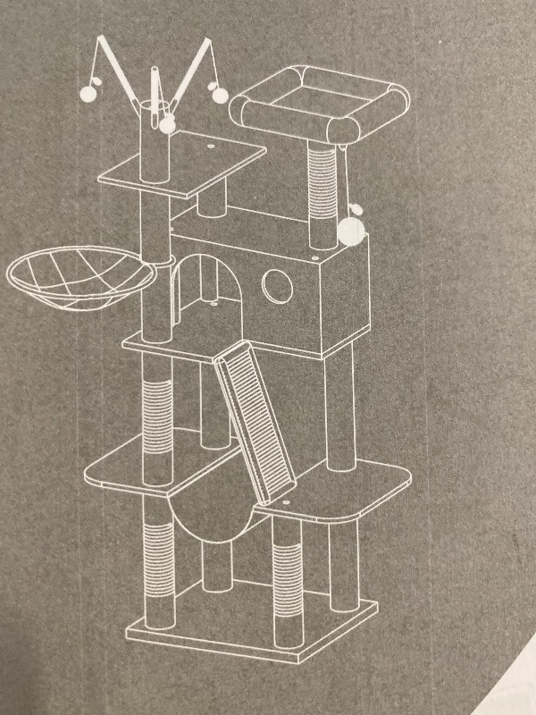 Photo 1 of Hey Brother  Cat Tree for Indoor Cats Multi-Level Cat Tower Cat Scratching Post in Grey Medium to Large Cat
