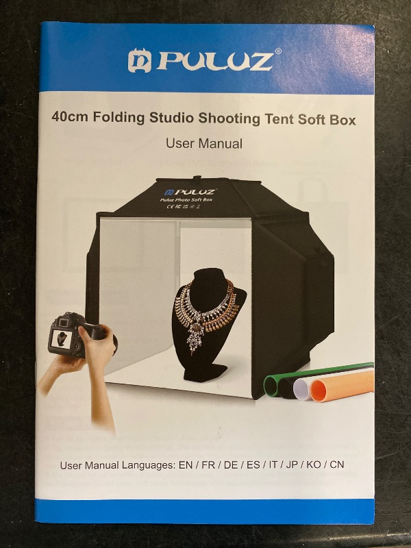 Photo 1 of Professional Portable Photo Studio Light Box with 1222 LED Lights, 20"x20" Soft Box, 4 Color PVC Backdrops for Jewelry and Product Photography