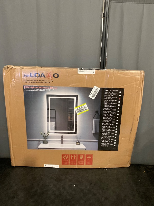 Photo 1 of LOAAO 24"X36" LED Bathroom Mirror with Lights, Anti-Fog, Dimmable, Backlit + Front Lit, Lighted Bathroom Vanity Mirror for Wall, Memory Function, Tempered Glass, Safe to Use, ETL Listed