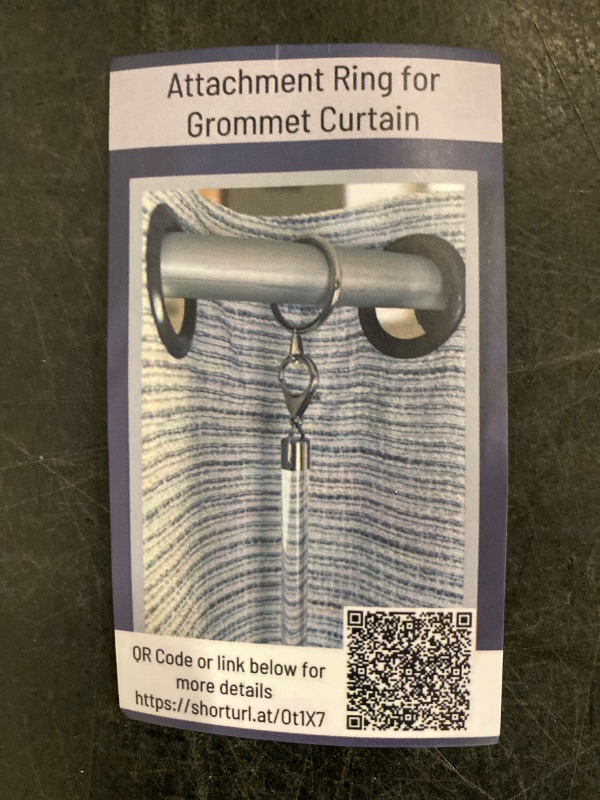 Photo 1 of 34" 4 Pack - Amazing Drapery Universal Flexible Clear Acrylic Grommet Baton Curtain Wands - with Your Choice of Ring Finish Pewter - Style