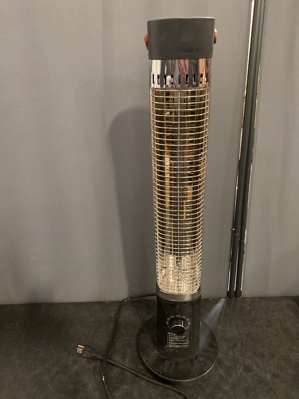Photo 1 of 32.2" Patio Heater for Outdoor Use, Infrared Electric Outdoor Heater, 1500W Instant Heating, 60-Degree Oscillation, 9 Heat Levels, 9H Timer, Remote, Backyard, Indoor, Jet....(No remote)