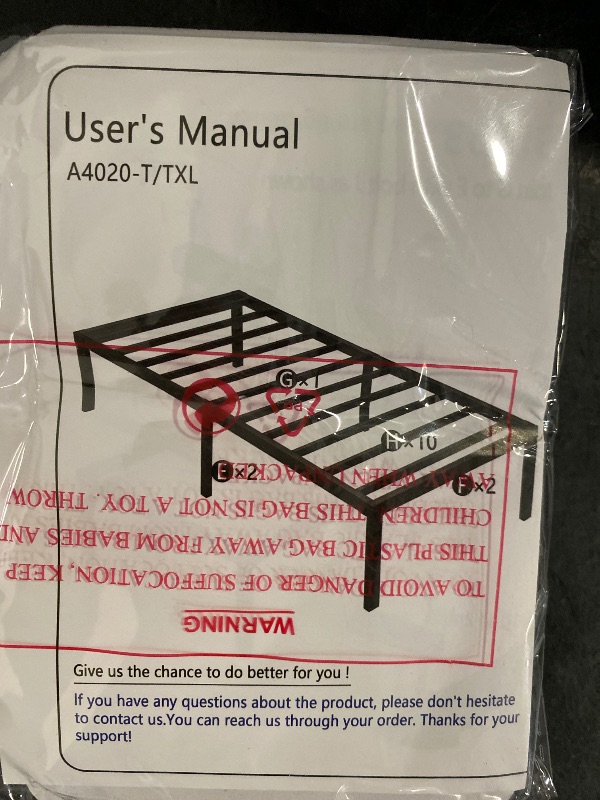 Photo 1 of 12" Twin Size  Bed Frame, Simplicity Metal Platform Twin Size Bed Frame with Underbed Storage, No Box Spring Needed, Heavy Duty Steel Slat Support, for Bedroom, Guest Room, Noiseless