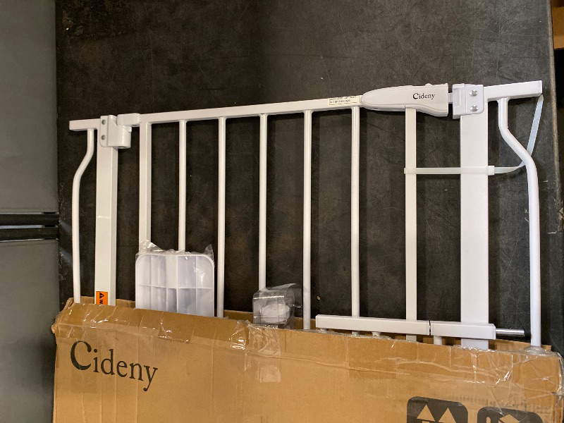View 2 of Baby Gate No Drilling, 29"-45" Auto Close Dog Gate Indoor for Doorways & Stairs, Pressure Mounted Adjustable Pet Gate, Easy Walk Through Child Gate for Children & Pets Stroller Friendly, White