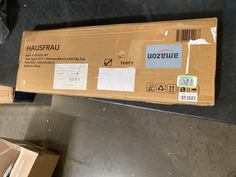 Photo 1 of 43.3" HAUSFRAU Storage Ottoman Bench Flipping Lid (Only) -Ivory