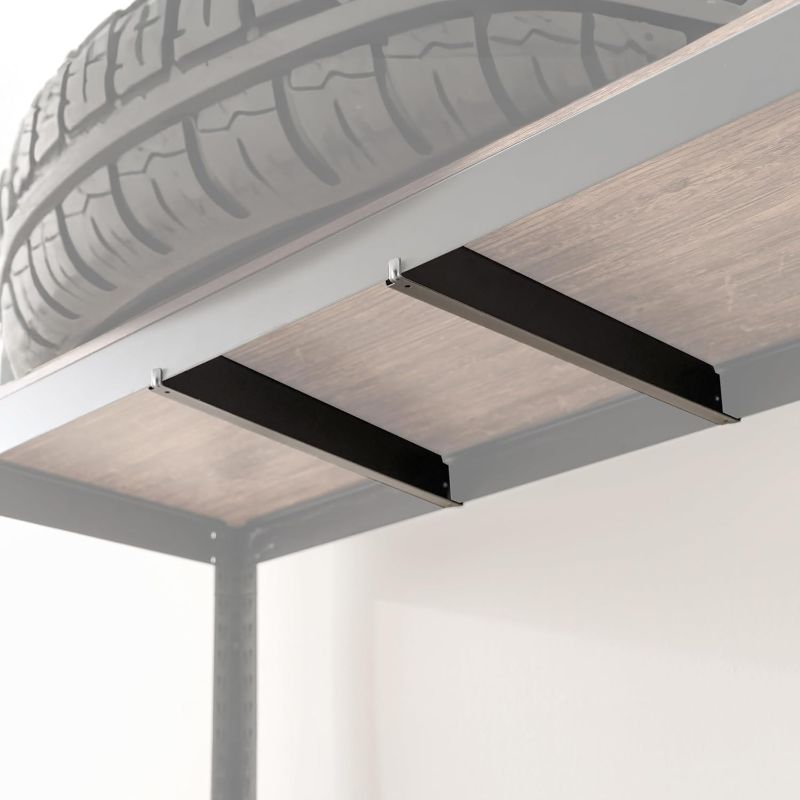 Photo 1 of HOMEDANT Z Metal Reinforcement Support Beam to Strengthen Heavy Duty Garage Shelf, Movable Accessory Parts for Shelving, Powerful Load-Bearing Boost for Shelf Boards (Black, Liftbeam(Z-Type) 450)