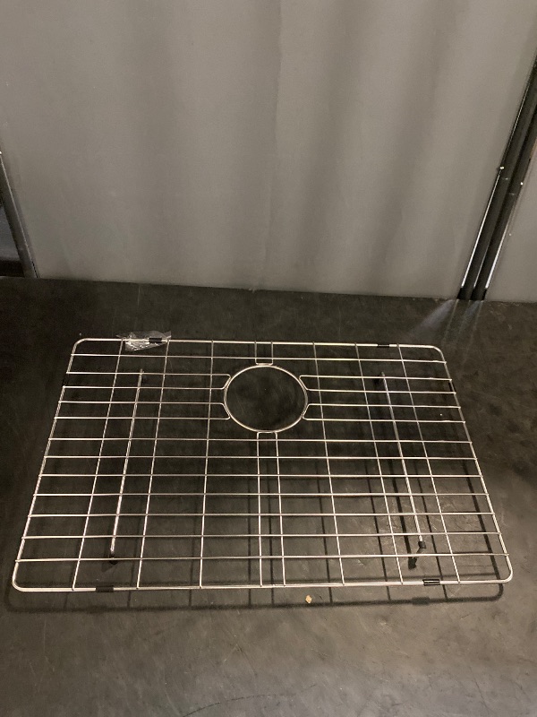 Photo 1 of EBG1914 Stainless Steel Sink Grid and Protector, 19" x 14" With Rear Drain for Single Bowl Kitchen Sink Bottom