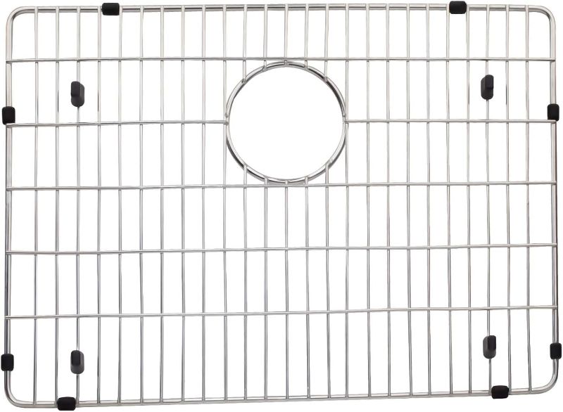 Photo 1 of EBG1914 Stainless Steel Sink Grid and Protector, 19" x 14" With Rear Drain for Single Bowl Kitchen Sink Bottom