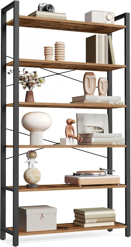 Photo 1 of 24 x 12 x 67" 6-Tier Bookshelf, Bookcase with Steel Frame, Book Shelf for Living Room
