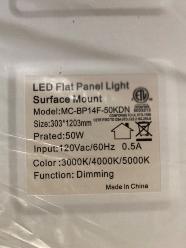 Photo 1 of 1x46PACK LED Flat Panel Light Surface Mount LED Ceiling Light(Golden)
