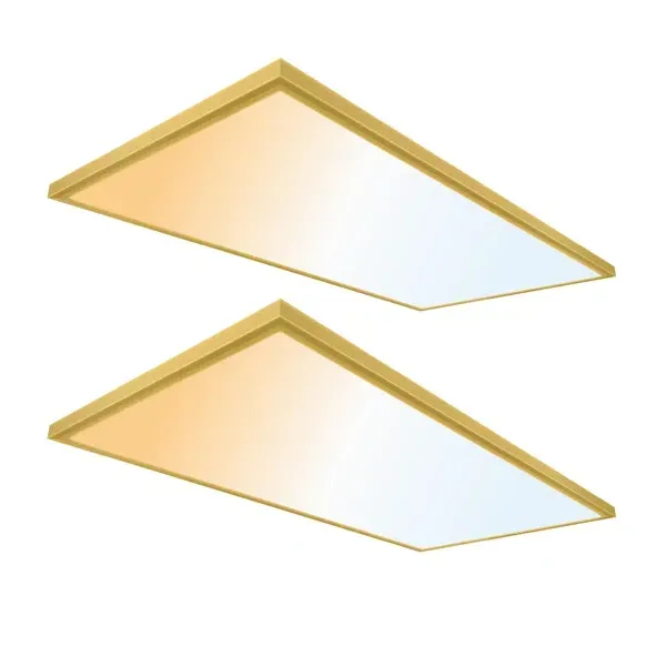 Photo 1 of 1x46PACK LED Flat Panel Light Surface Mount LED Ceiling Light(Golden)