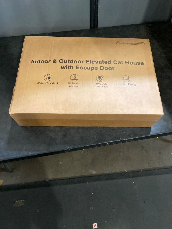 Photo 1 of Indestructible X-Large Heated Cat House for Outside Winter, 100% Waterproof, Safe Escape Door, Insulated Outdoor Cat Shelter with Heater for Feral Barn Cat Kitty (Desert Camouflage, 30"x17"x20")