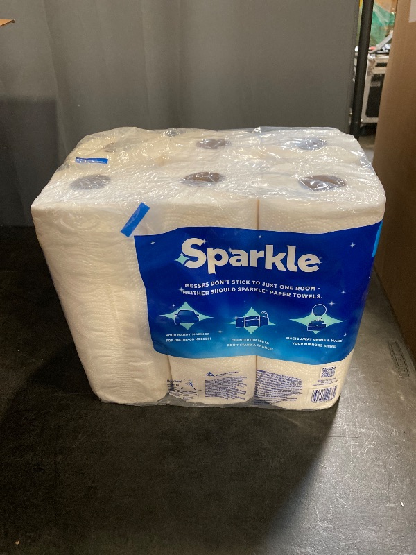 Photo 1 of 4 PackSparkle Pick-A-Size Paper Towels, 6 Double Rolls (660 Sheets Total) - Strong 2-Ply Towels for Kitchen Cleanup and Everyday Messes