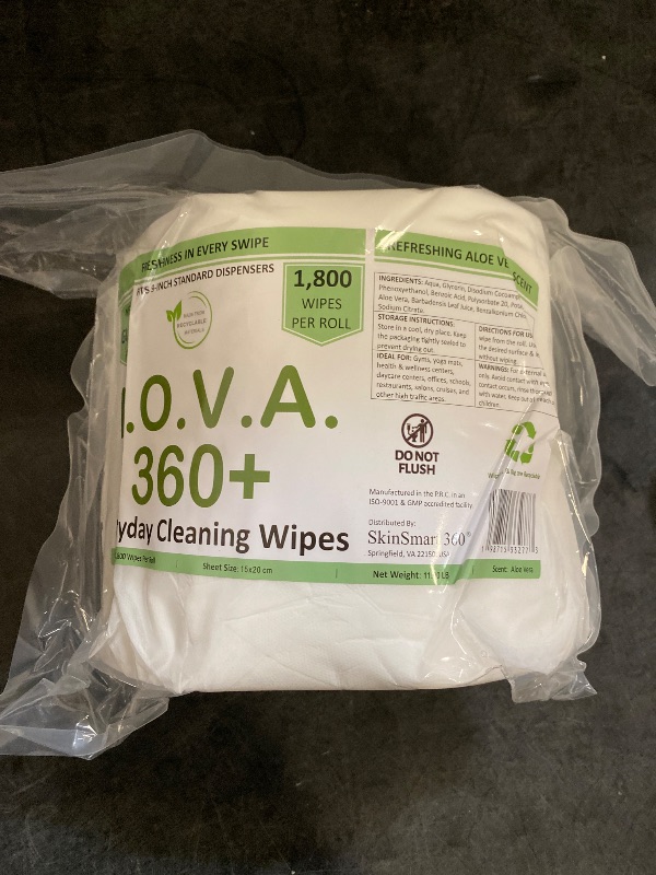 View 2 of NOVA 360+ Bulk Wet Wipes – 7200 Wipes (8'' x 6''), Alcohol-Free, Recyclable, Safe for All Surfaces, Gentle on Skin, Ideal for Gyms, Offices & Commercial Use (Aloe Vera Scent)