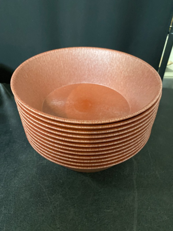 Photo 1 of 9" x 2 3/4" Paprika Polyethylene Large Round Basket - 24/Case