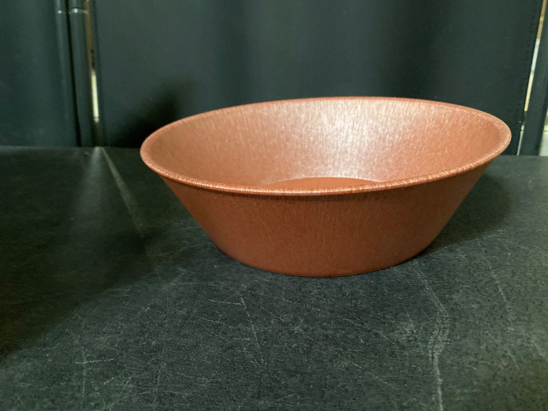Photo 1 of 9" x 2 3/4" Paprika Polyethylene Large Round Basket - 24/Case