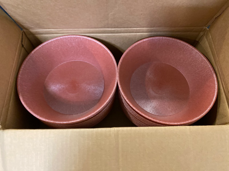 Photo 1 of 9" x 2 3/4" Paprika Polyethylene Large Round Basket - 24/Case