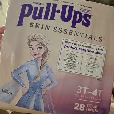Photo 1 of Huggies Pull-Ups Skin Essentials training pants for girls in size 3T-4T (32–40 lbs) featuring Disney's Frozen designs
