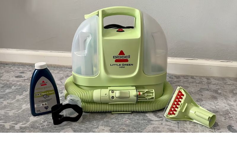 Photo 1 of BISSELL Little Green Mini Portable Carpet and Upholstery Deep Cleaner, Car/Auto Detailer, with HydroRinse Self-Cleaning Tool and 4" Tough Stain Tool, Tea Green, 4075