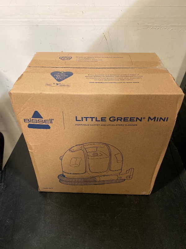 Photo 1 of BISSELL Little Green Mini Portable Carpet and Upholstery Deep Cleaner, Car/Auto Detailer, with HydroRinse Self-Cleaning Tool and 4" Tough Stain Tool, Tea Green, 4075