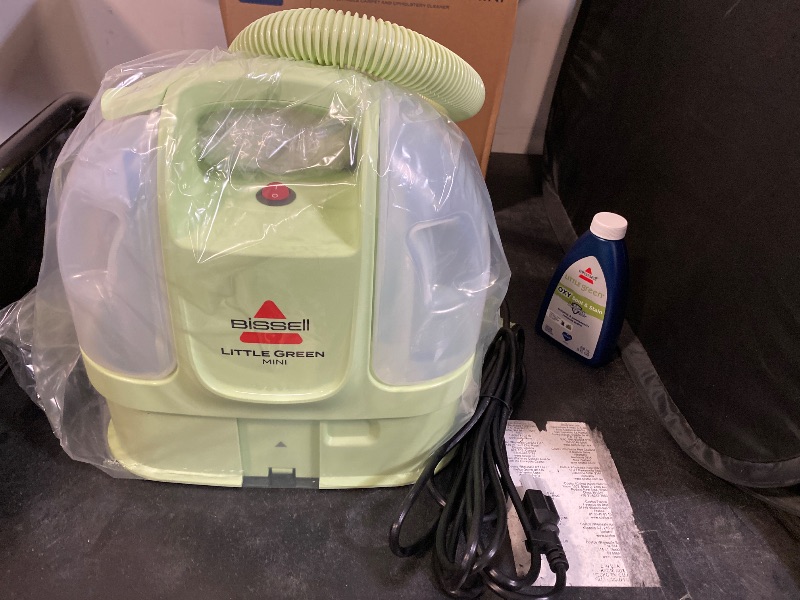 Photo 1 of BISSELL Little Green Mini Portable Carpet and Upholstery Deep Cleaner, Car/Auto Detailer, with HydroRinse Self-Cleaning Tool and 4" Tough Stain Tool, Tea Green, 4075