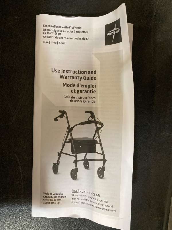 Photo 1 of Drive Medical Aluminum Rollator Walker - Fold Up - Padded Seat - 6 Inch Wheels - Lightweight Portable Design - Indoor Outdoor Mobility Aid - Blue